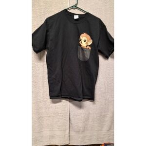 Port & Company Mens Black Monkey in Pocket Graphic T-Shirt Size Large PC450 B  5